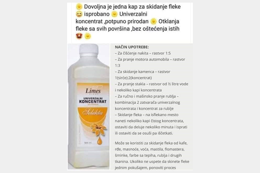 Prirodni proizvodi Limes za osobnu higijenu i kucanstvo INDEX OGLASI