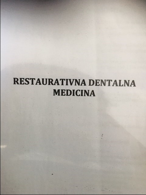 Resturativna Dentalna Medicina I Endodoncija Index Oglasi