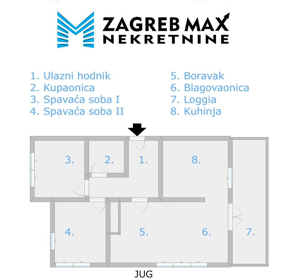 KAJZERICA Moderan 3soban stan 73 m2, parking, 3. kat, spremište, odlična lokacija, novogradnja, loggia