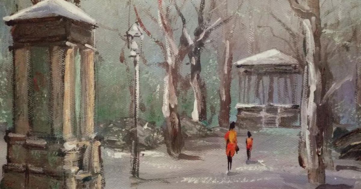 Umjetnička slika Zagreb Zrinjevac - snijeg | INDEX OGLASI