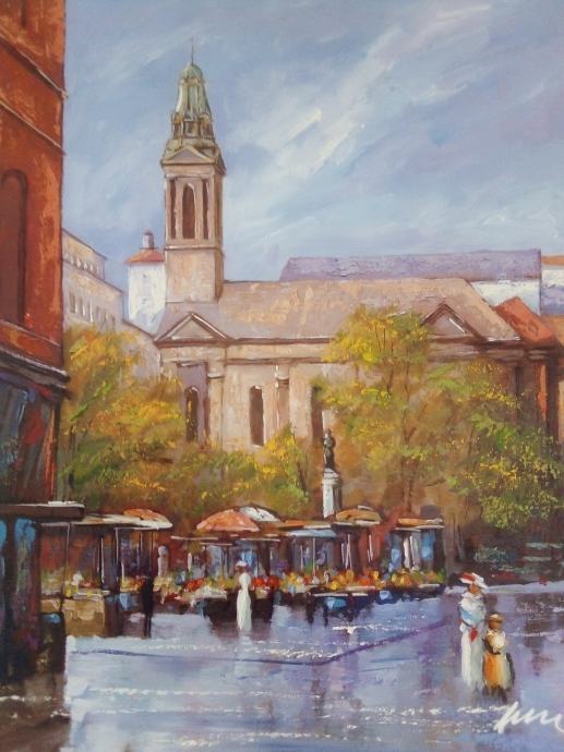 Umjetnička slika Zagreb Cvjetni trg | INDEX OGLASI