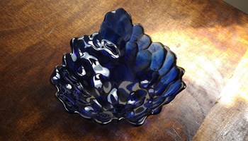 Ukrasna staklena zdjela za grickalice, plava