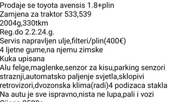 Toyota Avensis 1.8 +plin